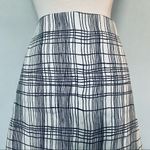 Loft White & Black Stripe Patterned Mini Skirt Size 14 Photo 4
