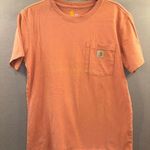 Carhartt  women’s pocket tshirt size medium 8/10 coral orange Photo 0