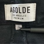AGOLDE  Women’s Pamela Double Zip Mini Denim Skirt Black Size 25 Photo 3