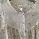⭐VINTAGE Floral Short Sleeve Prairie Boho Nightgown Pajamas PJ Sleepwear Size 12 Yellow Photo 1