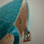 SCENE NEW  Platform Stiletto High Heels Y2K Snakeskin Aqua Blue w Black Size 7.5 Photo 10