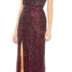 Mac Duggal  5622‎ Blackberry Sequin Embellished Puff One Shoulder Gown Size 0 Photo 0