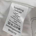 Something Navy White Wrap Blouse Statement Sleeve Women Size Small NEW Photo 5