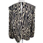Who What Wear  Cream and Black Graphic Print Blouse with Full Sleeves Size Small Photo 1