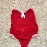 Dreamgirl  sheer heart lace thong intimate bodysuit, one size Photo 0