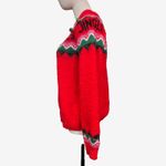 Holiday Time Jingle Bells Fair Isle Christmas Sweater Red Fuzzy Knit Women's M Photo 5