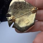 Liz Claiborne Colorful Enamel Fish Brooch Pin Gold Tone Signed LC Photo 6