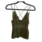 Free People NEW Women's Size Small Olive Green Adella Cami Top Photo 3
