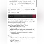 Lululemon NWT Ribbed Softstreme Zip Leg High Rise Cropped 25” Pants Black Size 8 Photo 4