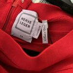 Herve Leger Women’s Lipstick Red Carmen Gauze Fitted Cocktail Dress Size XS Photo 6