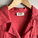 Talbots Linen Blend Shirt-Dress With Pockets Short Sleeve Red Rustic M-L Photo 3