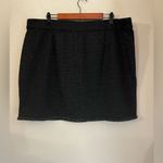 Lane Bryant  Black Tweed Knit Metallic Thread Stretch Waist Pull On Mini Skirt 22 Photo 6