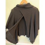 Free People Small FP Beach Boho Black Sweater Cowl Neck Light Poncho Shawl Wrap Photo 5