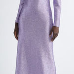Oscar de la Renta Lame Column Gown Maxi Dress Metallic Lavender 6 NWT Photo 0