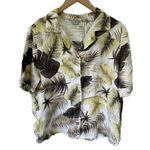 Vintage Lantana Casuals Women's 100% Linen Hawaiian Tropical Button Down Shirt M Size M Photo 0