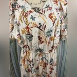 My Danielle Women’s Long Ruffle Dress Earthtone Floral Drop Waist Sz Lg NWOT Photo 5