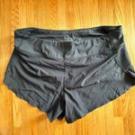 Athleta  Black Mesh Lined Shorts XL‎ Run Shorts Zip Pocket High Waist Activewear Photo 1