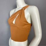 ZARA Asymmetrical Crop Top Buckle Cut Out Peekaboo Knit Size Small One Shoulder Photo 13