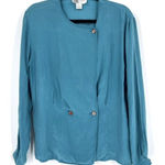 Sigrid Olsen Vintage  Secrets Women's Button Down‎ LS Silk Top Blue Size 8 Photo 0