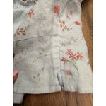 Wilfred Aritzia Linen Floral Puff Sleeve Crop Top Blue Pink XL Photo 5