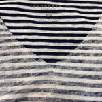 Aeropostale Striped Raw Edge V-Neck Loose Top Navy Blue Small Photo 6