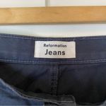 Reformation  Alicia High Rise Straight Leg Button Fly Cargo Pants Navy/Gray Sz 25 Photo 2