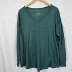 Torrid  Jersey V Neck Classic Fit Long Sleeve Heather Green Tee Size 2 Photo 8