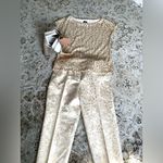 J.Crew DRESSY gold foil pattern  pants 🌟🌟🌟 Photo 3