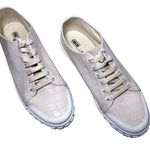 ASOS Design Italian Dismiss Lace Up Lug Trim Chunky Sneakers Glossy Beige Tan 7 Photo 1