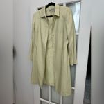 Tahari Trench Coat Womens Cream Argyle Print Single Breasted Snap Size 12 Large Yellow Photo 5