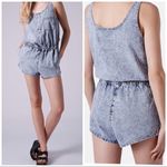 Topshop Moto Acid Wash Denim Romper, size 6 Photo 1