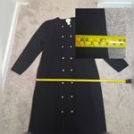 Vintage Button Front Dress Womens Double Breasted Black Classic Shoulder Pads Size 12 Photo 4