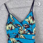 Band of the Free Blue Floral Strappy Ruffle Midi Dress Size XS Slit Skirt Photo 2