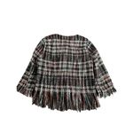 Anthropologie Ett Twa Petites XSP Fringe Hem Plaid Jacket Boho Tweed Photo 7
