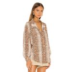 Smythe Poet Blouse Desert Snake‎ Size Small Brown Photo 2