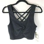 Zella Womens Sports Bra Strappy Ruched Gray Size S Photo 0