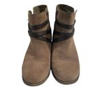 White Mountain  Jitter Taupe Ankle Bootie Women 9.5M Suede Leather Zip Buckle Photo 1