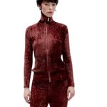 NWT Aya Muse Cyro Jacket Top Full Zip Chenille Fabric in Rust Size XS Brown Photo 13