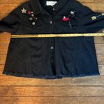 Anthropologie Women’s  Guest Editor jean jacket black swing ruffle military Photo 2