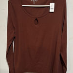 Loft  Brown Short Sleeve Cut Out T-Shirt Photo 0