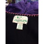 The Quacker Factory 90's Black Cardigan Flamingos Palm Trees Medium M Photo 2