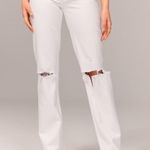 Abercrombie & Fitch Women's White Straight Leg Jeans Photo 1