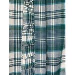 Ann Taylor Loft Shirt Size XL‎ Womens Blue Button Front Plaid Ruffle Collar Prairie Top NEW Photo 5