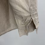 Talbots  Beige 100% vintage Linen Button Down Shirt 12 long sleeve neutral Photo 7