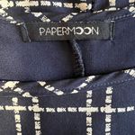 PaperMoon Windowpane Plaid Shift Dress Navy Size Medium Photo 2