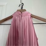 Mac Duggal NWT 26992 Halter Pleated Maxi Dress in Pink Photo 8