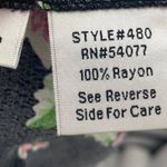 CAbi Flowy High Waisted Midi Skirt Floral Print Black Pink Rayon Womens 8 Photo 5