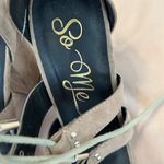 So Me Sydney sz9 4.5” block heel tan suede like sandals minimal signs of wear Size 9 Photo 2