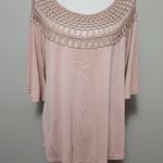 Blue B Collection Dusty Pink flare slewvw top size large Photo 2