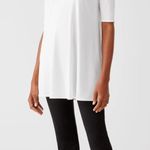 Eileen Fisher  size medium tunic dress top watermelon tangerine scoop neck Photo 5